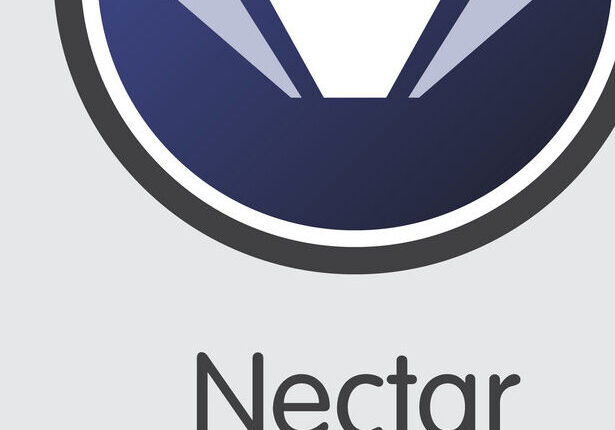 NEC – Nectar. The Logo of Cryptocurrency or Market Emblem.