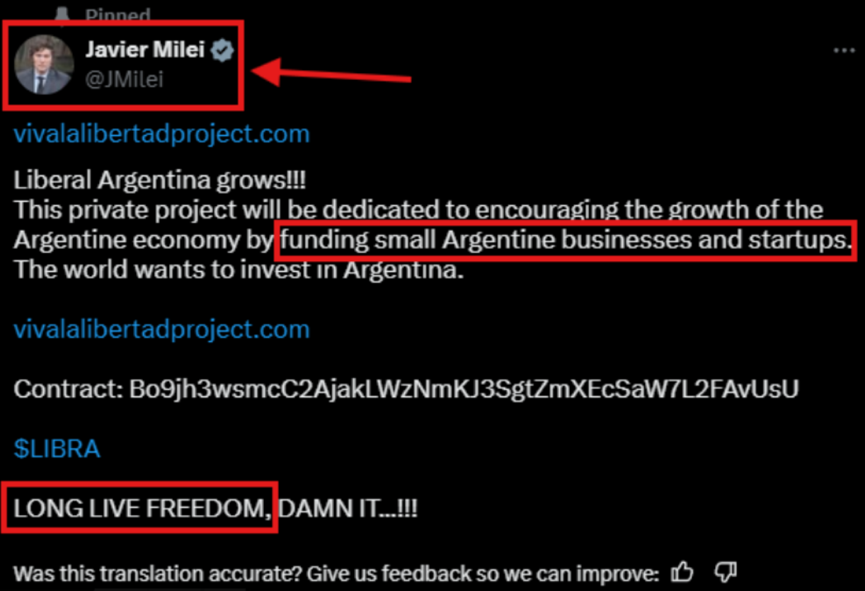 خاویر میلی و ارز دیجیتال LIBRA